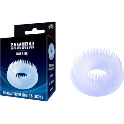 Introducing the Samurai Soft Bristled Cock Ring in Liquid Silicone - Model XY123 - Male - Stimulation - Clear