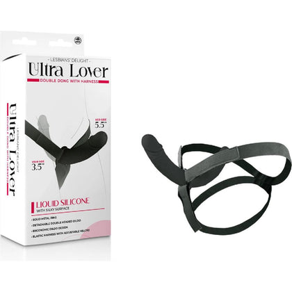 Ultra Lover Liquid Silicone Strap-On - Model 14 - Unisex Dual Stimulator - Black