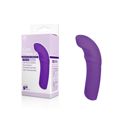 Cozy Pointer Purple Liquid Silicone USB Rechargeable Curved Mini Vibrator 12.7 cm - Model CP-001 - Unisex - Clitoral Stimulation - Purple