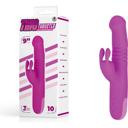 Trio Thruster Deluxe Rabbit Vibrator TR-900 for Her - Pink 🌸