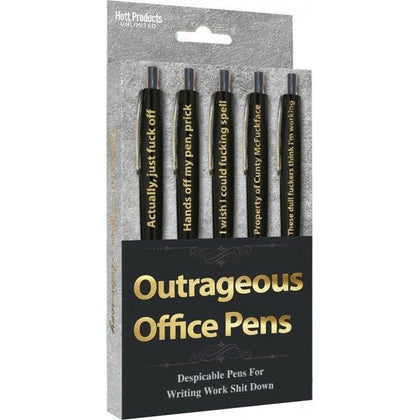 Outrageous Office Pens - Vulgar Pen Set in Assorted Sayings for Amazing Office Banter