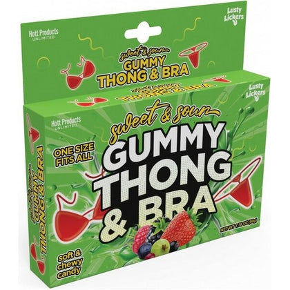 Delicious Edible Gummy Thong & Bra Set by Sweet & Sour | Erotic Wearable/Edible Gummy Thong & Bra Model GS-2021 | Unisex | Oral Pleasure | Assorted Fruit Flavours