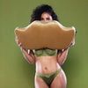 Sultry Mustache Wedge Bronze Pleasure Pillow - Adult Naughty Store