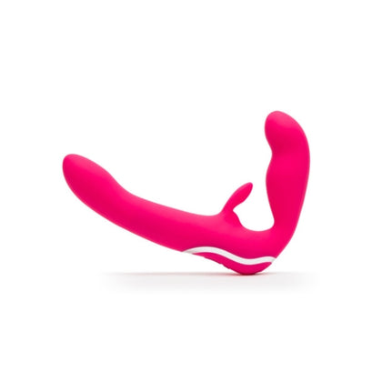 Happy Rabbit Rechargeable Vibrating Strapless Strap On Pink
