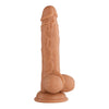 Introducing the SensaPleasure Turbo Baller 2.0 Brown: Ultra-Realistic Silicone G-Spot Vibrator - Adult Naughty Store