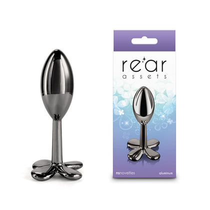 Rear Assets Clover Gunmetal Aluminium Butt Plug Model #X123 Unisex Anal Toy in Metallic Grey - Adult Naughty Store