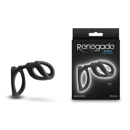 Renegade Boost Penis Harness - Model 2021 - Unisex Pleasure Accessory - Black