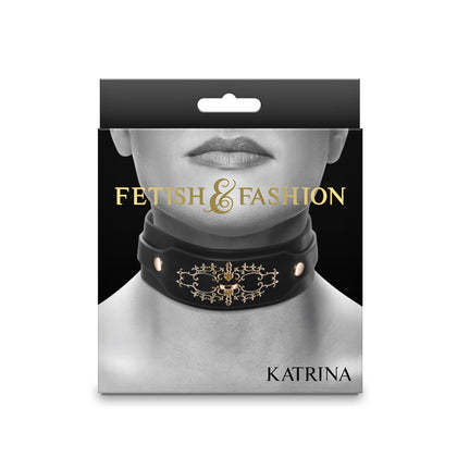 Fetish & Fashion Katrina Collar - BDSM Neck Restraint - Model PFC-001 - Unisex - Neck - Black
