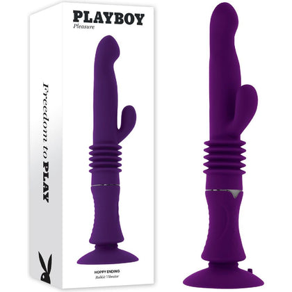 Playboy Pleasure HOPPY ENDING Thrusting Rabbit Vibrator - Model R29.2CM - Purple - Women's G-Spot and Clitoral Stimulator