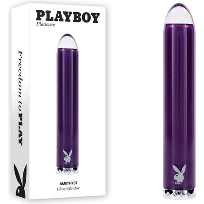 Playboy Pleasure AMETHYST USB Rechargeable Glass Tipped Mini Vibrator - Adult Naughty Store