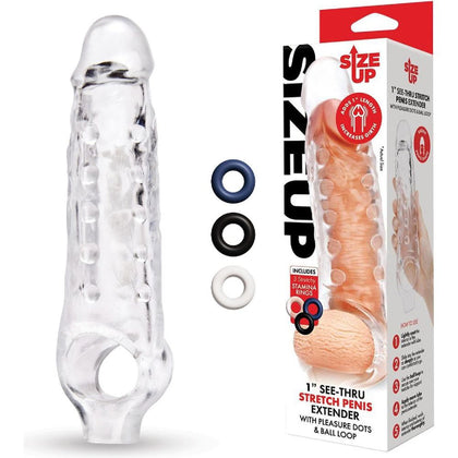 Size Up 1 Inch See-Thru Stretch Penis Extender - Adult Naughty Store