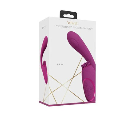 VIVE - Gen - Rechargeable Triple Motor - G-Spot Vibrator with Pulse Wave  and Vibrating Bristles - Pink