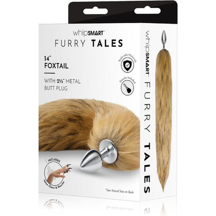 WhipSmart Furry Tales 14 Inch Brown Fox Tail with Metal Butt Plug - Adult Naughty Store