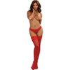 Lace Top Hold Up Stockings - Red Passion Collection, Model 2021, Unisex, Sensual Thigh Highs for Seductive Moments, Fiery Red - Adult Naughty Store