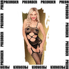 Penthouse HOT NIGHTFALL Geometric Net Bodystocking - Model PN-GBS-XL - Women's Erotic Lingerie for Sensual Nights - Black