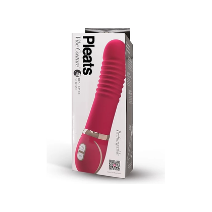 Vibe Couture Pleats Pink Dual Layer Silicone Front Row G-Spot Vibrator - Adult Naughty Store