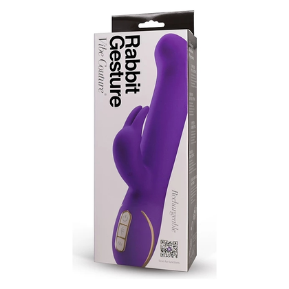 Vibe Couture Rabbit Gesture Purple - Luxury Wiggling Tip Massager for Women's Internal and External Pleasure - Adult Naughty Store