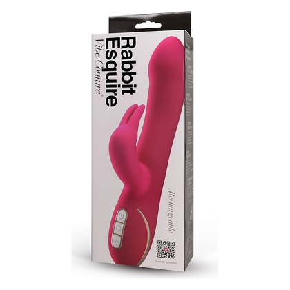 Vibe Couture Rabbit Esquire Pink - Luxury 3-Speed Rotating Shaft Massager for Women, Designed for Ultimate Pleasure in Pink - Adult Naughty Store