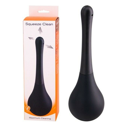 Introducing the Sensual Pleasures Squeeze Clean Maximum Cleaning Unisex Anal Douche - Model SC-2000, for Exquisite Intimacy and Ultimate Hygiene in a Sultry Midnight Black!