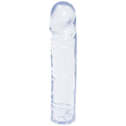 Doc Johnson Crystal Jellies Classic 8-Inch Clear Dong - Versatile Pleasure Toy for All Genders - Lifelike Veined Texture - Pink Clear/Purple
