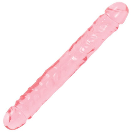 Doc Johnson Crystal Jellies Jr. Double Dong - Model #12 - All-Gender Pleasure - Exquisite Pink Delight