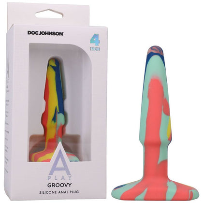 Introducing the Sensuelle A-Play Groovy 4-Inch Silicone Anal Plug: A Sensational Delight for All Your Backdoor Desires!