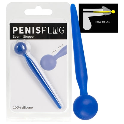 Silicone Urethral Plug - Model X9.6 - Male Urethra Stimulation - Blue - Adult Naughty Store