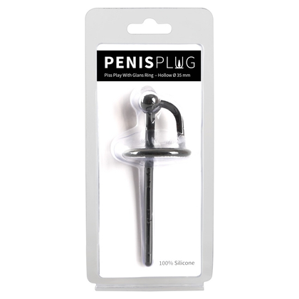 Introducing the SensaPlug Deluxe Silicone Penis Plug with Glans Ring - Model SP-2000 - Male Urethral Stimulation - Pleasure in Black - Adult Naughty Store