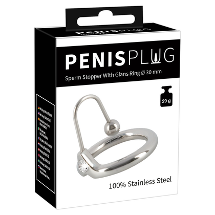 Stainless Steel Glans Ring PenisPlug Sperm Stopper | Model: SP-200 | Male Urethral Toy | Enhances Pleasure and Control | Silver - Adult Naughty Store