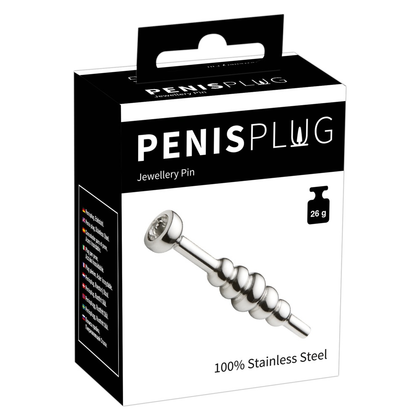 Stainless Steel PenisPlug Jewellery Pin - Urethral Stimulation Toy, Model X1, Male, Urethra, Silver - Adult Naughty Store