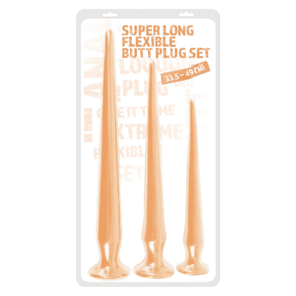 You2Toys Super Long Flexible Butt Plug Set - Model 3XLP-001 - Unisex Anal Pleasure - Black