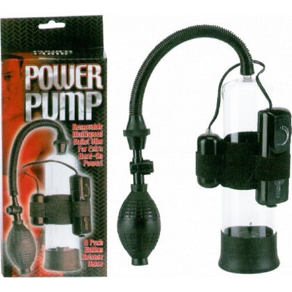 Introducing the Power Pump Vibrating Multi-Speed Penis Pump - Model PPV-19C: The Ultimate Male Pleasure Enhancer in Clear!