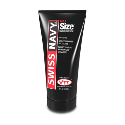 Swiss Navy Max Size Cream 5oz-147ml - Tube: Male Enhancement Topical with Butea Superba for Enhanced Erectile Response and Immediate Results