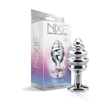 Nixie Ribbed Metal Butt Plug Honey Dipper Medium - Unleash Sensual Pleasure with Style and Comfort
