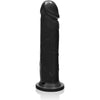 Velvet Pleasure Cock with Suction - Black, 7-inch