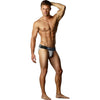 Male Power Mustang Bikini - Sensational Grey and White Basket Weave Knit Men's Erotic Underwear (Model MPWB-001) - Adult Naughty Store