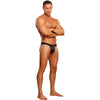 Male Power Micro G-String V - Snakeskin Black, Men's Erotic Underwear for Intimate Pleasure