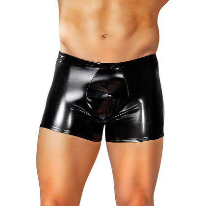 Male Power Pouch Short - The Sensual and Seductive Men's Faux Leather Wet Look Underwear for Intimate Pleasures in Red, Silver, or Black - Adult Naughty Store