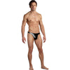 Male Power Classic Thong - Seductive Faux Leather Wet Look Thong for Men - Model MP-CT001 - Enhances Sensual Experience - Black