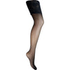 Glamory Plus Deluxe 20 Hold Ups - Transparent Shiny Smooth Lace Top Hold-Ups for Women, Model GPD20, Black
