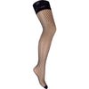Glamory Plus Mesh Fishnet Hold Ups - Sensual Lace Top Thigh High Stockings for Women - Black