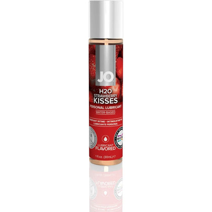 JO H2O Flavored Water-Based Personal Lubricant - Strawberry Kiss - 1 oz / 30 ml - For Sensual Pleasure - Red