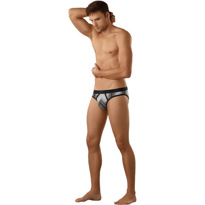 Male Power Geometric Dot Moonshine Men's G-String Thong Underwear - Enhancing Definition, Sheer Inserts, Plush Elastic Trim - Black