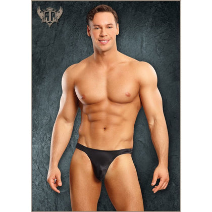 Male Power Satin Bong Thong - Sensual Satin Men's Underwear for Intimate Pleasure - Black