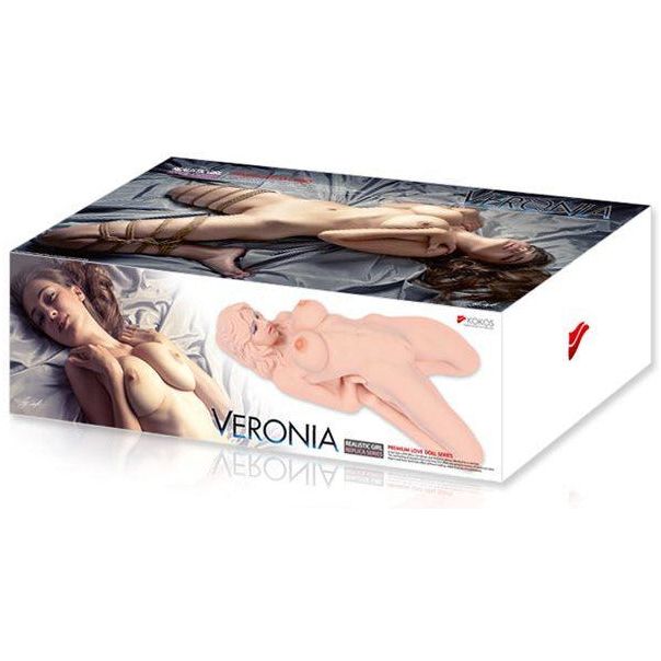 RealVeronica Dual Orifice Masturbator V-2001 for Men - Vaginal and Anal Stimulation - Flesh