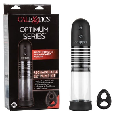 Optimum Series™ Rechargeable EZ™ Pump Kit - Advanced Automatic Penis Pump for Men - Model XR-500 - Enhances Stamina and Size - Pleasure for Him - Clear