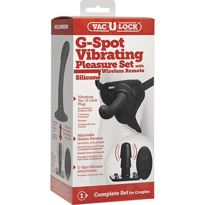 Vac-U-Lock™ - G-Spot Vibrating Pleasure Set - Silicone

Introducing the SensaPleasure Vac-U-Lock™ G-Spot Vibrating Pleasure Set - Silicone: The Ultimate Pleasure Experience for Her in Sultry Midnight Black