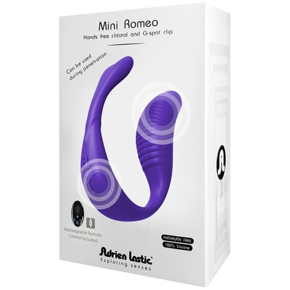 Lastic Mini Romeo Hands-Free Double Vibrator - Model X1 - Women's Clitoral and G-Spot Stimulation - Deep Purple