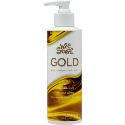 Wet Stuff Gold - Pump Water-Based Lubricant for Long-Lasting Pleasure - Model WSG-001 - Unisex - Enhances Intimacy and Sensation - Clear