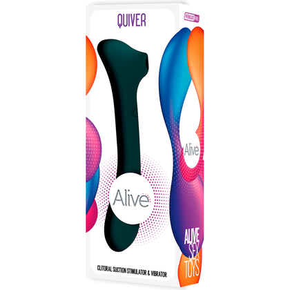 Alive Quiver Teal Clitoral Suction Stimulator and Vibrator - 2 Motors, 10 Vibration Modes, 10 Suction Modes, for Women, Clitoral Stimulation, Teal Color - Adult Naughty Store